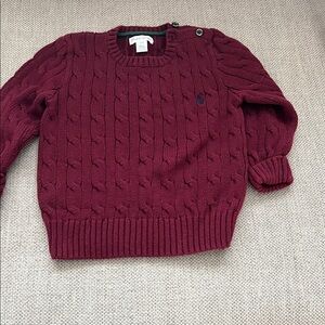 Ralph Lauren Kids Burgundy Cable Knit Sweater